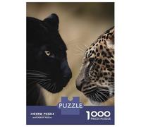 Puzzle Da 1000 Pezzi Per Adolescenti Black Panther And Leopard Close-Up Puzzle Per Adulti Gioco Pratico Assemblaggio Di Modelli Regali Unici Per Compleanni E Occasioni Speciali 38x26cm/1000pcs