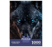 Puzzle Da 1000 Pezzi Per Adolescenti Black Wolf Blue Eyes Art Puzzle Per Adulti Gioco Pratico Decorazione Murale Offerta Come Regalo Per Tutta La Famiglia 70x50cm/1000pcs