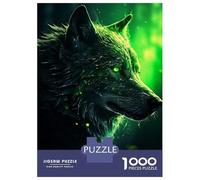 Puzzle Da 1000 Pezzi Per Adolescenti Black Wolf Green Eyes Puzzle Per Adulti Giocattolo Decorazione Da Parete Modello Da Assemblare Ottimo Regalo Per I Giocatori 70x50cm/1000pcs