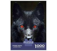 Puzzle Da 1000 Pezzi Per Adolescenti Black Wolf with Red Eyes Puzzle Per Adulti Giochi Rilassanti Decorazione Per La Casa Per Compleanno, Natale 70x50cm/1000pcs