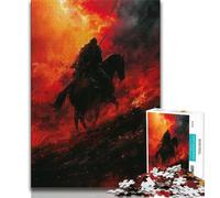 Puzzle da 1000 pezzi per adolescenti Blood Red Knight, puzzle da 1000 pezzi, giocattoli per l'intrattenimento della famiglia con poster abbinato e foglio di quiz (dimensioni 75x50cm)