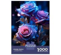Puzzle Da 1000 Pezzi Per Adolescenti Blue And Purple Rose Puzzle Giochi Rilassanti Regali Per Donne Regali Di Natale E Compleanno 52x38cm/1000pcs