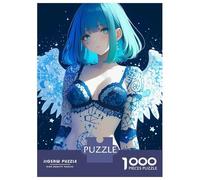 Puzzle Da 1000 Pezzi Per Adolescenti Blue-haired Angel with Tattoos Anime Girl Gaming Puzzle Per Adulti Fai Da Te Giocattoli Antistress Regali Di Natale E Compleanno 52x38cm/1000pcs