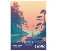 Puzzle Da 1000 Pezzi Per Adolescenti Boat on The River Puzzle Per Adolescenti Gioco Rompicapo Regali Per Donne Attività Divertenti A Casa 52x38cm/1000pcs