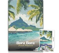 Puzzle da 1000 pezzi per adolescenti Bora Bora Polinesia francese Poster di viaggio Gioco stimolante Giocattoli Decorazioni per la casa Regali di Babbo Natale segreto Dimensioni 50x75cm