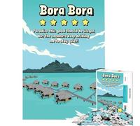 Puzzle da 1000 pezzi per adolescenti Bora Bora Recensione Divertente Poster Paradiso Giocattolo educativo Giochi rilassanti Un'opera d'arte Regalo di compleanno (Dimensioni 38x52cm)