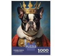 Puzzle Da 1000 Pezzi Per Adolescenti Boston Terrier The King Puzzle Per Adulti Gioco Pratico Assemblaggio Di Modelli Regali Unici Per Compleanni E Occasioni Speciali 70x50cm/1000pcs