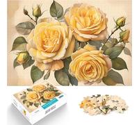 Puzzle da 1000 pezzi per adolescenti Bouquet di rose gialle Vacanza a casa: uccidere il tempo è ideale come regalo per tutta la famiglia 38x26cm