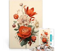 Puzzle da 1000 pezzi per adolescenti Bouquet floreale arancione Sfida di gioco educativo giocattolo Giocattoli per la decorazione della casa 38x26cm