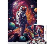 Puzzle da 1000 pezzi per adolescenti bowling astronauta spazio giocattoli antistress regalo divertente gioco pratico impegnativo da completare dimensioni 38x26cm