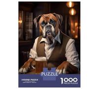 Puzzle Da 1000 Pezzi Per Adolescenti Boxer Dog in The Pub Puzzle Per Adulti Giochi Rilassanti Regalo Di Compleanno Regali Per Amici E Familiari 52x38cm/1000pcs