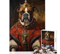 Puzzle da 1000 pezzi per adolescenti Boxer Dog The King Decorazione per la casa Giocattoli Regali di Babbo Natale segreto Gioco rompicapo Collezione di artisti Belle arti Dimensioni 38x52cm