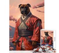 Puzzle da 1000 pezzi per adolescenti Boxer Dog The Samurai Giocattolo educativo Ottimi regali e giocattoli Gioco rompicapo Allena il tuo cervello e le tue mani Dimensioni 50x75cm
