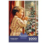 Puzzle Da 1000 Pezzi Per Adolescenti Boy Gazing at Christmas Tree Puzzle Per Adulti Gioco Rompicapo Difficile Divertente Attività A Casa 38x26cm/1000pcs