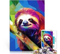 Puzzle da 1000 pezzi per adolescenti Bradipo pop selvaggio colorato Attività per famiglie Ogni pezzo è unico - Gioco divertente e stimolante per tutta la famiglia 52x38cm