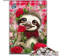 Puzzle da 1000 pezzi per adolescenti, Bradipo rosa, gioco per famiglie, antistress, sfida difficile, un'opera d'arte per bambini dai 14 anni in su (dimensioni 50x75cm)