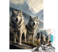 Puzzle da 1000 pezzi per adolescenti branco di lupi in un paesaggio montano puzzle antistress da 1000 pezzi ideale per le vacanze a casa per passare il tempo regali di Natale e compleanno (50x75cm)