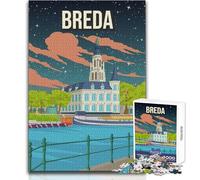 Puzzle da 1000 pezzi per adolescenti Breda Paesi Bassi Paesaggio urbano Poster di viaggio Gioco impegnativo Giocattoli Decorazione artistica per la casa Regali di Babbo Natale segreto 50x75cm