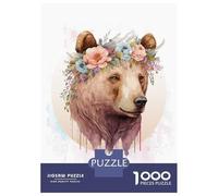 Puzzle Da 1000 Pezzi Per Adolescenti Brown Bear Watercolor Art Puzzle Per Adulti Gioco Pratico Decorazione Murale Regali Per Amici E Familiari 70x50cm/1000pcs