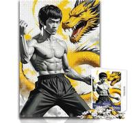 Puzzle da 1000 pezzi per adolescenti Bruce Lee Dragon Art Learning Educational Impossible Game Regalo di compleanno (dimensioni 38x52cm)
