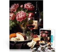 Puzzle da 1000 pezzi per adolescenti brunch vino piatto di formaggi Giocattoli da gioco Attività divertenti a casa, regali di compleanno, regali di viaggio, 52x38cm