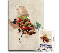 Puzzle da 1000 pezzi per adolescenti Bruschetta al pomodoro con glassa balsamica Bellissimo gioco di design Migliora la memoria Regalo di compleanno Dimensioni 38x52cm