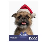 Puzzle Da 1000 Pezzi Per Adolescenti Brussels Griffon Dog with Santa Hat Puzzle Giocattolo Decorazione Da Parete Sfida Difficile Regalo Di Compleanno, Regali, 52x38cm/1000pcs