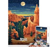 Puzzle da 1000 pezzi per adolescenti Bryce Canyon National Park Giocattoli antistress Idee regalo Giochi educativi con poster abbinato e foglio di quiz Dimensioni 38x26cm