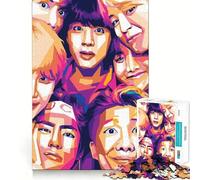 Puzzle da 1000 pezzi per adolescenti BTS WPAP Gioco di incastro preciso Giocattolo sfida mentale Divertimento rilassante Scena natalizia (38x26cm)
