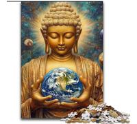 Puzzle da 1000 pezzi per adolescenti Buddha che regge la terra Divertimento per la famiglia Ideale come regalo per tutta la famiglia dai 14 anni in su (dimensioni 50x75cm)