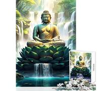 Puzzle da 1000 pezzi per adolescenti Buddha Lotus nella foresta Giocattolo educativo Ottimi regali e giocattoli Giochi rilassanti Attività divertenti a casa Dimensioni 38x52cm