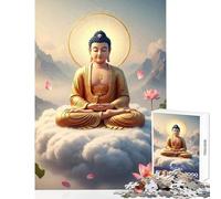 Puzzle da 1000 pezzi per adolescenti Buddha Meditazione Nuvola Giocattoli antistress Regali di Babbo Natale segreto Gioco impossibile Aiuta il cervello a esercitare Dimensioni 38x26cm