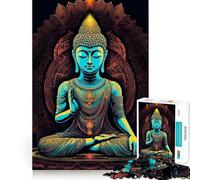 Puzzle da 1000 pezzi per adolescenti,Buddha,Santuario,Mandala,Incastro perfetto,Gioco,Sviluppo delle abilità mentali,Divertimento,Tempo libero,Natale,Arte per la casa (50x75cm)