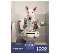 Puzzle Da 1000 Pezzi Per Adolescenti Bull Terrier on The Toilet Puzzle Per Adulti Giochi Rilassanti Vacanza A Casa Passatempo Impegnativo Da Completare 70x50cm/1000pcs