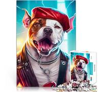 Puzzle da 1000 pezzi per adolescenti Bulldog americano Giocattoli educativi per l'apprendimento Giochi per famiglie Un'opera d'arte 75x50cm