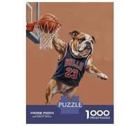Puzzle Da 1000 Pezzi Per Adolescenti Bulldog Basketball Player Dunking Puzzle Per Adulti Giochi Rilassanti Perfetto Per Decorare E Fare Regali A Tutta La Famiglia 52x38cm/1000pcs