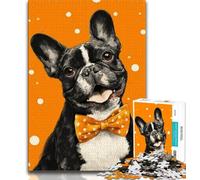 Puzzle da 1000 pezzi per adolescenti Bulldog con papillon 1000 pezzi per adolescenti giocattoli educativi per l'apprendimento giochi per famiglie regali e compleanni unici 38x26cm