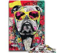 Puzzle da 1000 pezzi per adolescenti Bulldog Doodle Puzzle da 1000 pezzi, giocattolo educativo antistress, regalo per amici e familiari (26x38cm)