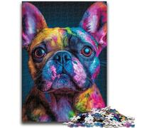 Puzzle da 1000 pezzi per adolescenti Bulldog francese Difficile da completare ma divertente e umoristico, con poster abbinato e foglio di quiz 50x75cm