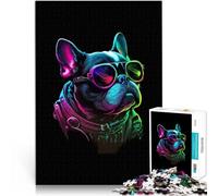 Puzzle da 1000 pezzi per adolescenti Bulldog francese Difficile da completare ma divertente e umoristico Regalo di compleanno, regali, arte murale 75x50cm