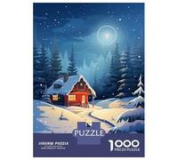Puzzle Da 1000 Pezzi Per Adolescenti Cabin in Winter at Night Puzzle Giocattolo Decorazione Da Parete Sfida Difficile Regalo Di Compleanno, Regali, 38x26cm/1000pcs