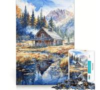 Puzzle da 1000 pezzi per adolescenti,cabina,serenità,incastro perfetto,gioco,abilità mentale,divertimento,tempo libero,Natale,casa,arte (38x52cm)