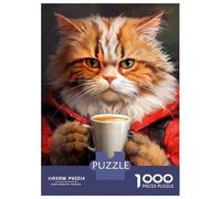 Puzzle Da 1000 Pezzi Per Adolescenti Caffeine Cat 7 Puzzle Giochi Rilassanti Analisi E Logica Riduzione Dello Stress Regali 52x38cm/1000pcs