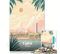 Puzzle da 1000 pezzi per adolescenti,Cairo,Egitto,poster di viaggio,gioco stimolante,abilità mentali,divertimento,tempo libero,Natale,arte per la casa (50x75cm)