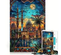 Puzzle da 1000 pezzi per adolescenti,Cairo,Serenità al chiaro di luna,Taglio netto,Gioco cognitivo divertente,Gioco per il tempo libero,Decorazione natalizia per la casa (50x75cm)