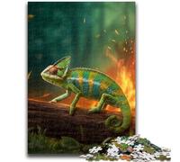 Puzzle da 1000 pezzi per adolescenti Camaleonte nella foresta per età 14+ Gioco a quiz Attività divertenti a casa, regalo di compleanno, regali da viaggio 50x75cm