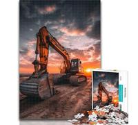 Puzzle da 1000 pezzi per adolescenti, camion escavatore, puzzle da 1000 pezzi per adolescenti, interazione genitore-figlio per età 14 anni in su, 26x38cm