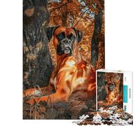 Puzzle da 1000 pezzi per adolescenti cane boxer sotto un albero puzzle per adulti giocattolo antistress sfida educativa difficile (dimensioni 38x26cm)