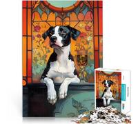 Puzzle da 1000 pezzi per adolescenti Cane con bicchiere di vino Vacanza a casa: uccidere il tempo Adatto per la decorazione del desktop 75x50cm