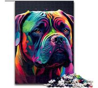 Puzzle da 1000 pezzi per adolescenti Cane Corso colorato, per 14+ anni, per divertimento in famiglia e serate di gioco, collezione di artisti, belle arti dimensioni 50x75cm